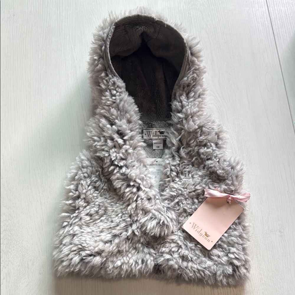 Widgeon Soft Gray Faux Fur Vest kids size 12mo